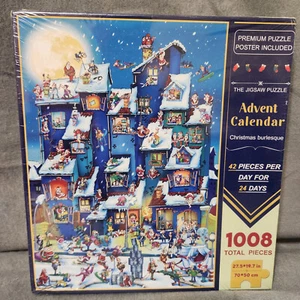 Advent Jigsaw Calendar Puzzle Christmas 1008 Pieces New Sealed Reusable - Picture 1 of 2