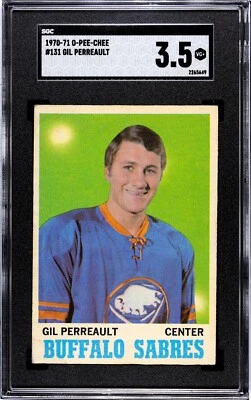 1970-71 O-Pee-Chee #131 BUFFALO SABRES GILBERT GIL PERREAULT ROOKIE SGC 3.5 GH01 - Image 1 of 2
