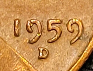 1959 D Lincoln Cent DDO Date N Cracked Number 9. Free Shipping - Picture 1 of 3