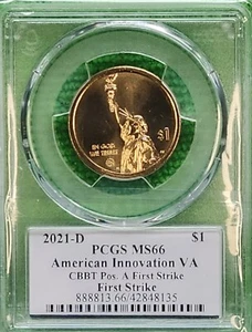 2021 D Innovation Dollar VA $1 Bay Bridge-Tunnel PCGS MS66 First Strike Pos A - Picture 1 of 2