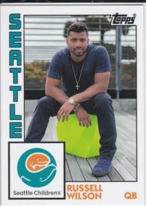 RUSSELL WILSON Seattle Children's Hospital RARE TOPPS FOOTBALL CARD Seahawks! - Picture 1 of 2