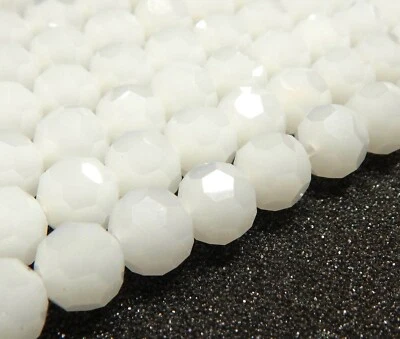 Weiße Jade Perlen 6mm FACET KUGELN 40stk HALBEDELSTEIN Schmuck Bastel G270 - Bild 1 von 4