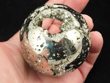 Big! Crystal Filled Pyrite SPHERE With Swirl Display Stand! Peru 445gr