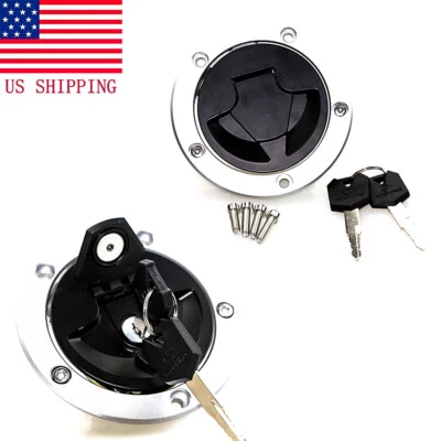 Fuel Gas Cap Cover Lock w/ Key For Kawasaki Ninja ZX6R ZX10R ZX14R  Z1000 EX650 Foto 1 de 4