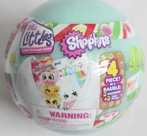 Shopkins Snack Time 4 Pieces in a Bauble 2 Shopkins + 2 Mini Packs Teal Ornament - Picture 1 of 2