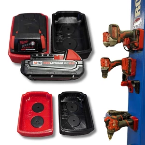 Milwaukee M18 Battery Rubberised Magnetic Base - 2AH | Custom 3D Printed Covers - Bild 1 von 11