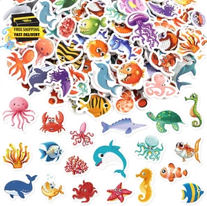 Ocean Sea Animal Foam Stickers for Kids Crafts Fish Sticker Sea Creature Labels - Picture 1 of 8