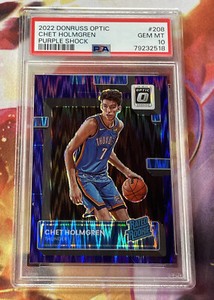 2022-23 Optic Chet Holmgren Rated Rookie Card RC Purple Shock Prizm #208 PSA 10