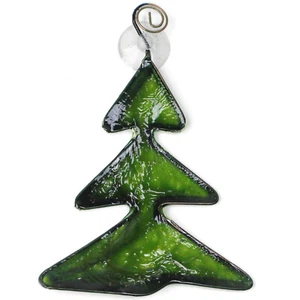 Tannenbaum Weihnachtsbaum Grün Fensterdeko mit Saugnapf Aufhänger Weihnachtsdeko - Bild 1 von 3