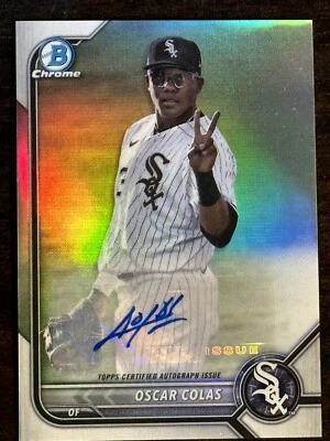 2022 Bowman Draft Chrome Oscar Colas Image Variation SSP Autograph #/99 - Image 1 of 3