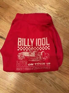 Billy Idol 2018 Red Checkered Tour Hoodie Size Large L - Picture 1 of 6