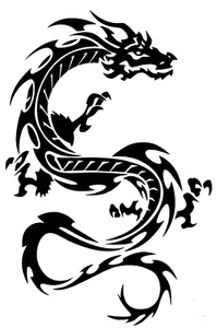 Aufkleber Sticker Drache schwarz Auto Tribal Möbel groß - Bild 1 von 2