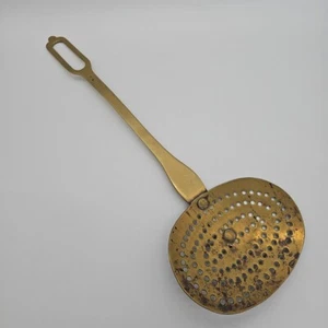Vintage Messing Feuerschöpfkelle Löffel mit Löchern - Bild 1 von 8