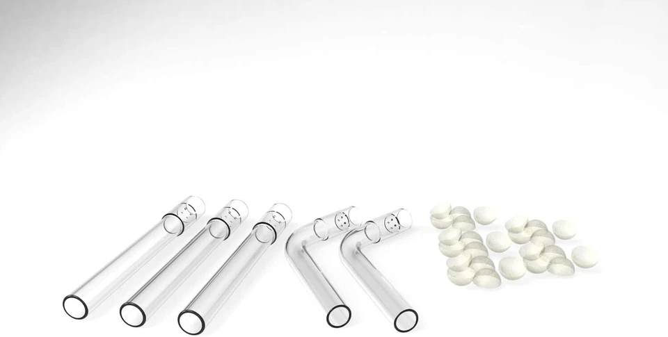 BMTICK Glass Stem Tube for Arizer Solo / Air / Max - 2 Angled, 3 Straight, 25 Screens