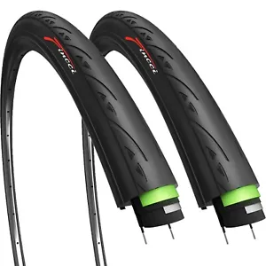 2 x Fincci 700 x 25c Tyre 25-622 Antipuncture 60TPI Cycle Race Road Bicycle Bike - Picture 1 of 9