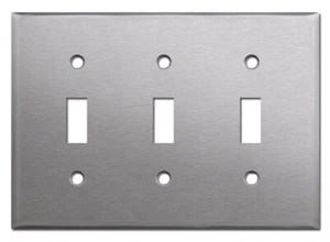 5 Triple Palanca Metal Estándar Cocina Hogar Interruptor Salida Cubierta Cara Placa de Pared - Imagen 1 de 1
