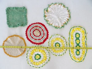 7 Vintage Hand Made Crochet Crocheted Doilies Doily - Picture 1 of 9