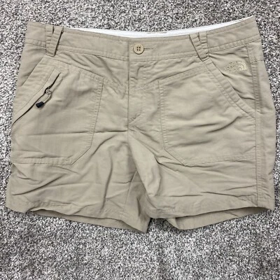 Pantalones Cortos North Face Mujer 8 Nylon Senderismo Camping Clásico Exterior Bronceado Bolsillo con Cremallera Foto 1 de 4