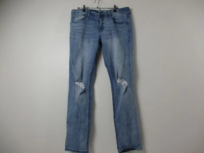 Pantalones de mezclilla Hot Topic para hombre 34x32 regular ajustados elásticos lavado ligero desgastados HT Foto 1 de 4