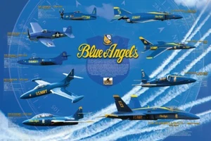 U.S. Navy Blue Angels Poster 36" W x 24" H by Eurographics - Picture 1 of 1