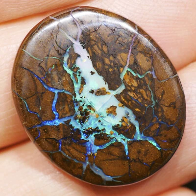 25.83 ct Boulder Matrix Edelopal Opal Schmuck Edelstein Cabochon Australien - Bild 1 von 4
