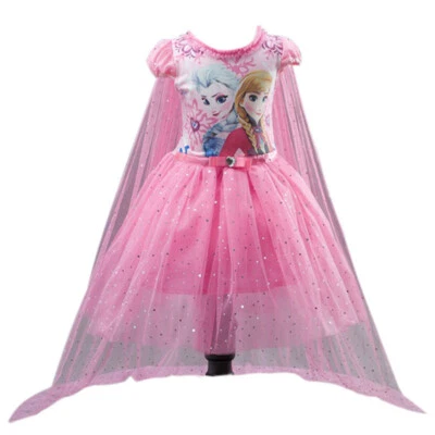 Disney Frozen Hermana Elsa Anna Niñas Princesa Vestido Para Niños Dama de honor Cumpleaños Foto 1 de 4