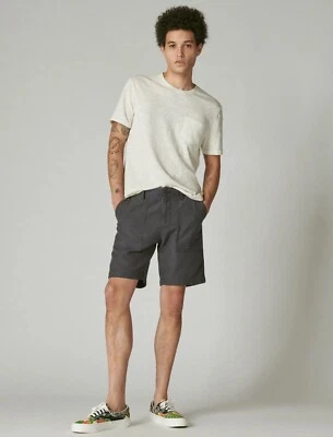 LUCKY BRAND MEN Slub Twill Surplus 8" Drawstring Utility Pockets Short 38 Night - Image 1 of 4