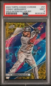 2022 Topps Cosmic Chrome Yonny Hernandez Gold Interstellar PSA 9 Mint - Picture 1 of 3