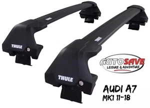 Thule WingBar Edge Black Aluminium Roof Bars Set to fit Audi A7 Mk.1 11-18 Pair - Picture 1 of 1