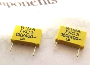 FKC3-150PF-400V-10mil Pitch Original WIMA Polycarb 5% 10 mil x2 - Picture 1 of 2