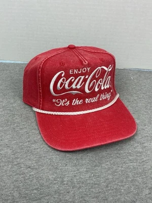 Coca-Cola Rope Snapback Hat Red White Logo Vintage Look NWT - Image 1 of 4