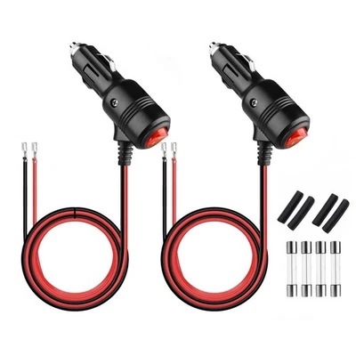 2x Zigarettenanzünder Adapter 12V mit Schalter Sicherung LED für Auto Boot - Bild 1 von 4