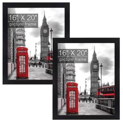 Arte Golden State, marco de fotos 16x20 - moldeado ancho - madera grano rústico Foto 1 de 4