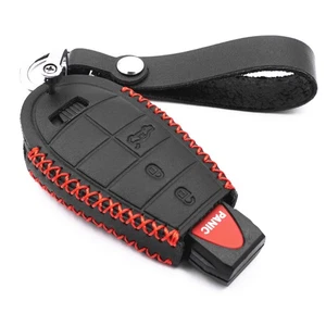 4 Buttons Red Leather For Dodge Charger Challenger Chrysler 300 Key Fob Cover - Picture 1 of 5