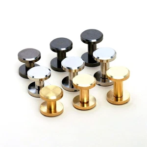 10Pcs Brass Binding Chicago Screws 4mm Shaft Diameter For Leather Bracelet - Picture 1 of 16