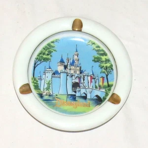 Walt Disney Disneyland Castle - 5  inch White Glass Ashtray - Picture 1 of 1