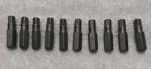 10pc 5mm 1/4" HEX 1" LONG HEX DRIVER BIT SET - Picture 1 of 3
