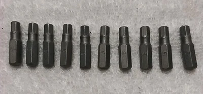 10pc 5mm 1/4" HEX 1" LONG HEX DRIVER BIT SET - Image 1 of 3