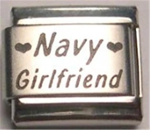 BRACCIALE MARINA FIDANZATA LASER ITALIANO CHARM 9MM FAI DA TE USA RARO LOVE SERVICE - Foto 1 di 2