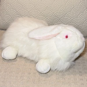 Vintage 1988 Chrisha verspielt Plüsch weiß Albino 18 Zoll Hase Kaninchen rosa Augen flauschig EUC - Bild 1 von 9