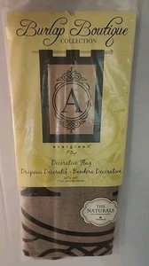 Evergreen Decorative Burlap Boutique Collection "A" Flag 28x40 NIP - Bild 1 von 8