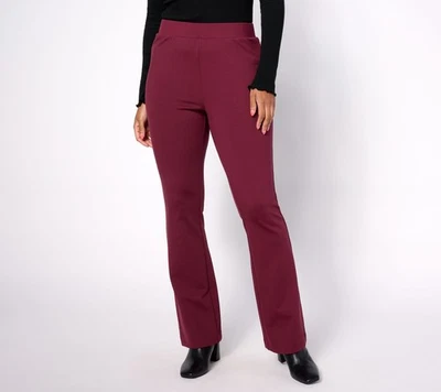 Isaac Mizrahi Live! Pantalones para mujer talla L altos crepé ponte bebé bootcut rojo A621247 Foto 1 de 4