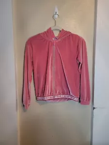 Mayoral Velvet Jacket Sweater Hoodie Full Zipper Pink Soft Spain Size 14 - Picture 1 of 7
