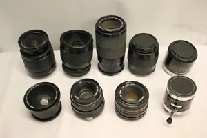 JOB LOT 9 X CAMERA LENS YASHINON MINOLTA HELIOS BOWER DIGITAL CANON FOR PARTS - Picture 1 of 8