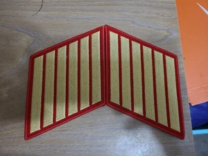 USMC 6 Bars gold/red HASH MARKS Service Stripes PATCH set Marines Chevrons Blues - Picture 1 of 2