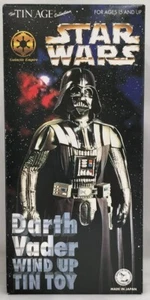 Star Wars Tin Age Darth Vader Wind-Up Tin Toy 1997 Japan w/ Box Reproduction - Picture 1 of 16