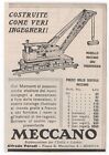 Pubblicità 1952 MECCANO GIOCATTOLI GRU GENOVA advert werbung publicitè reklame