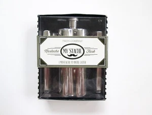 New NIP My 'Stache chrome mustache shaped 5 oz flask groom gift - Picture 1 of 2