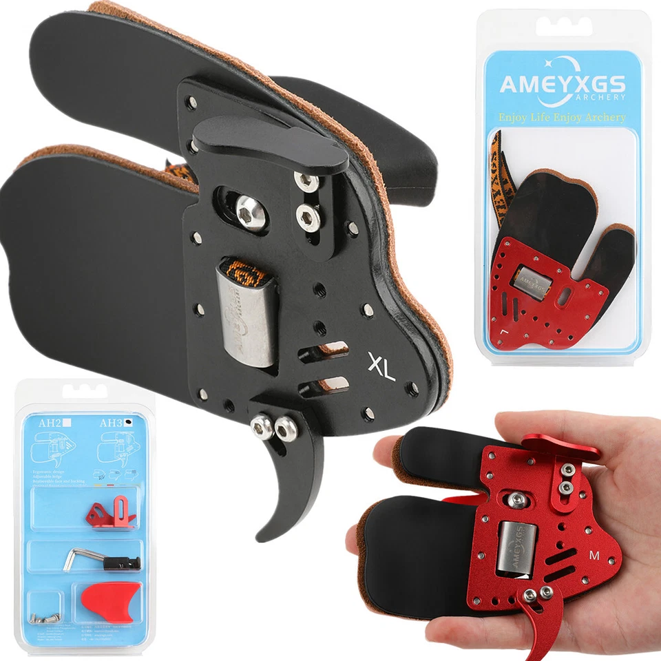 Archery Finger Guard Tab Protector Gear Cow Leather Recurve Bow Hunting RH LH - Image 1 of 4
