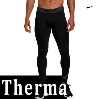 MEN'S NIKE PRO THERMA HYPERWARM COMPRESSION TIGHTS BASE LAYER CAMO GREEN BLACK - Image 1 of 4